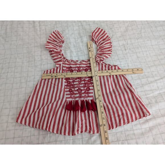 Zara trf collection tasseled red and white striped cotton tank top size small - Picture 11 of 12